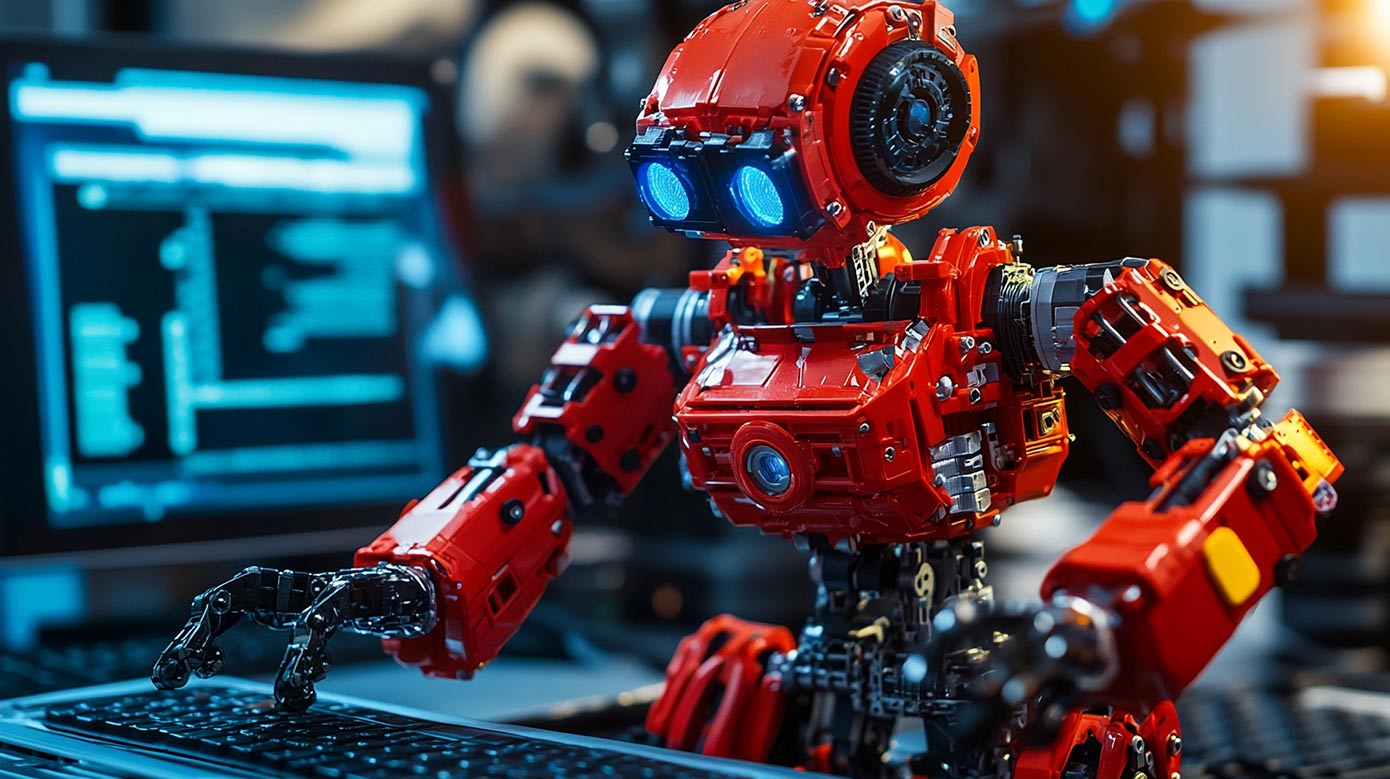 Red Robot Typing