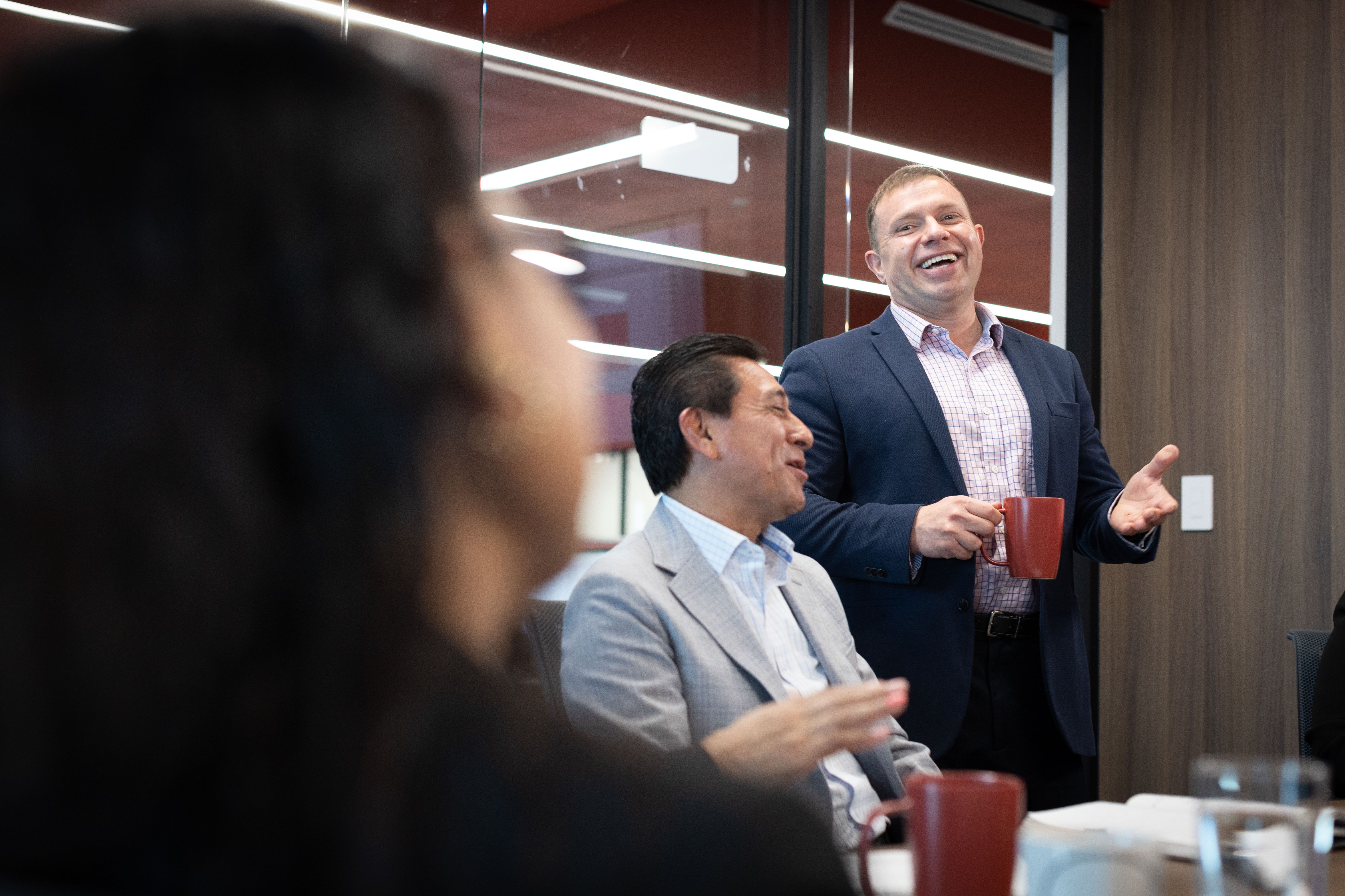 Jesus Spinola meets with the Mexico City team.