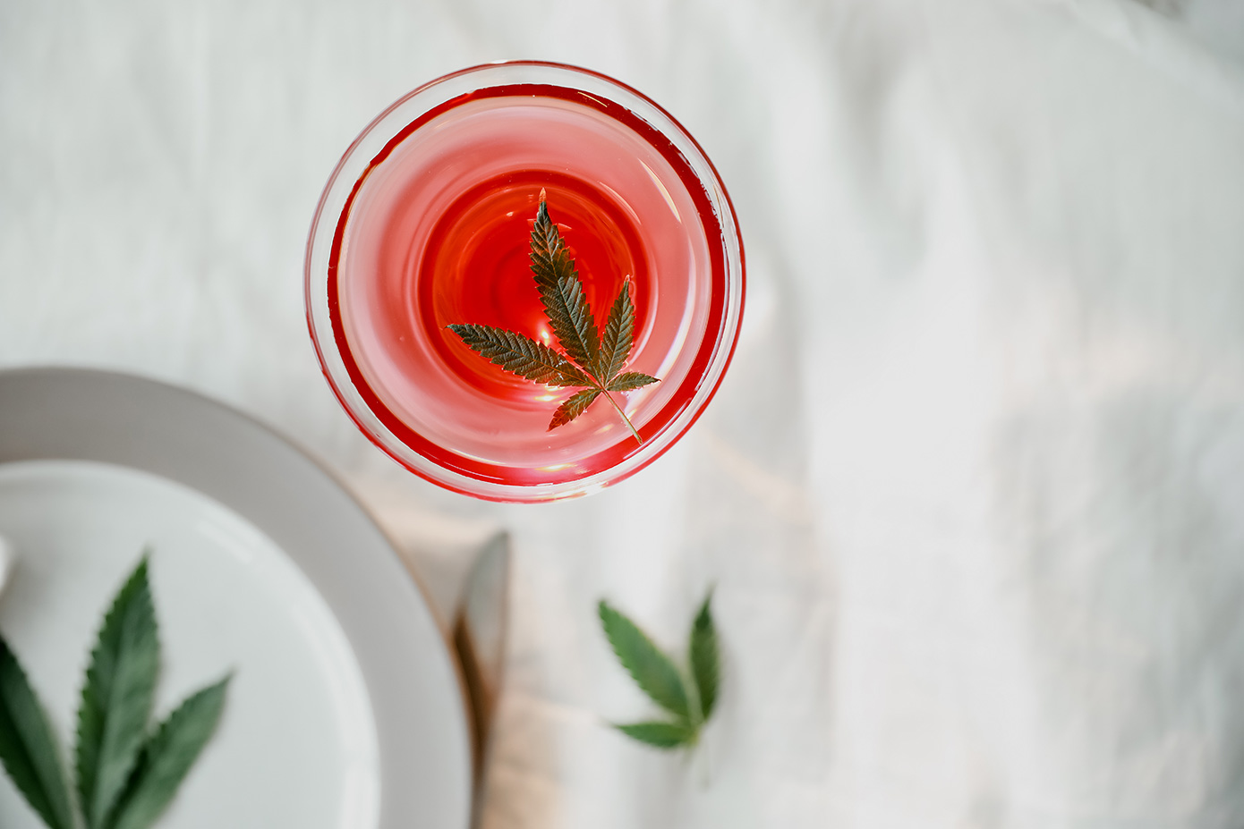 red alcoholic drink with marijuana