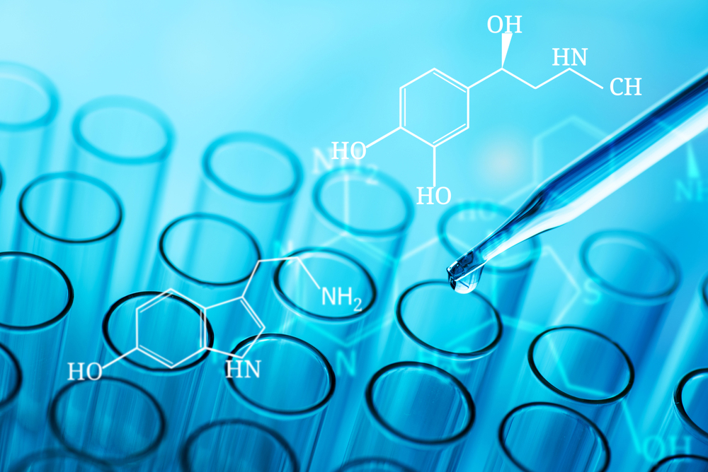 genetics with chemical formula and test tubes