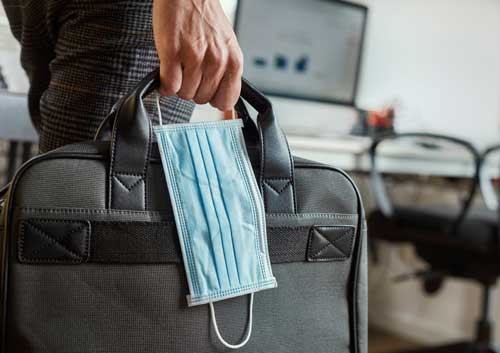 Briefcase with facemask