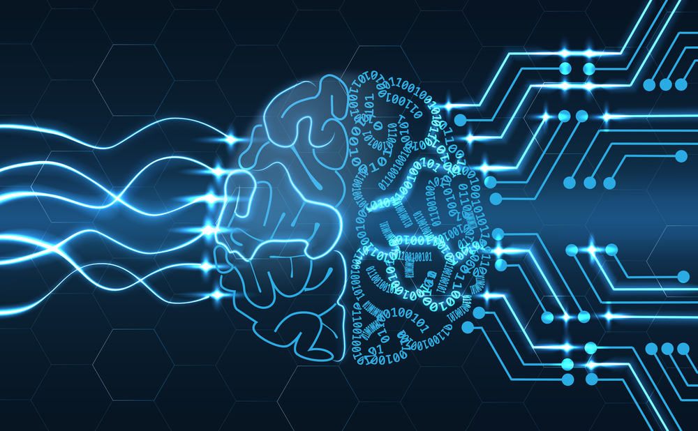 Graphic of Artificial Intelligence and binary code