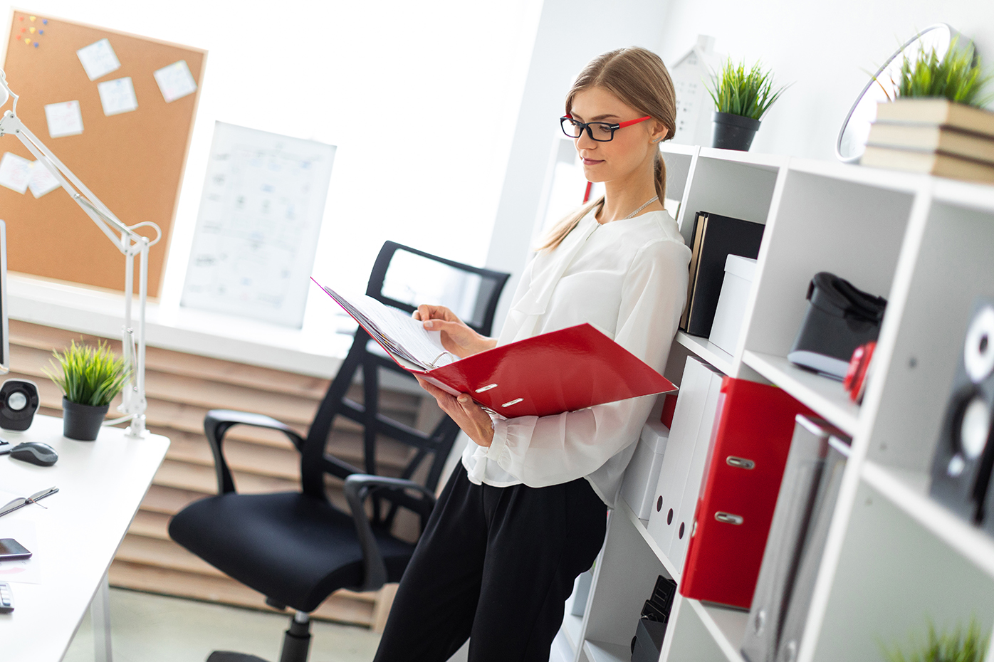 Woman evaluating medical claims data