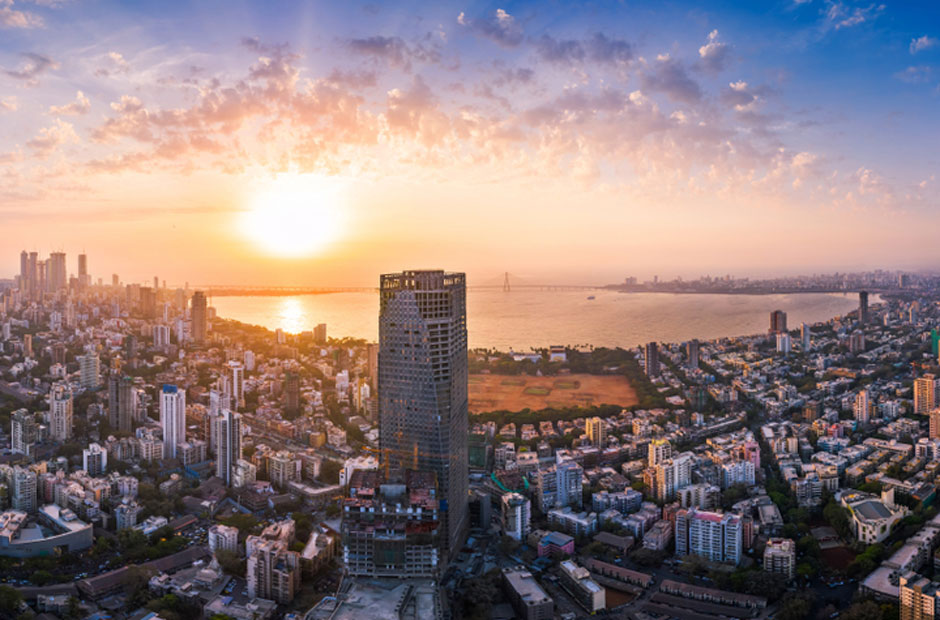 A view of the skyline of Mumbai, India